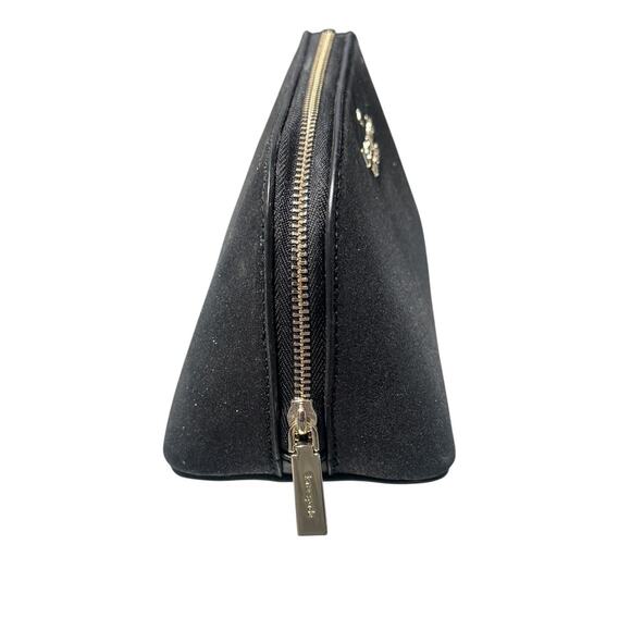Kate Spade Tinsel Small Cosmetic Case Black glitter pre-owned - Picture 3 of 5